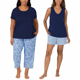 Carole Hochman Ladies' 4-piece Pajama Set, Blue, XX-Large