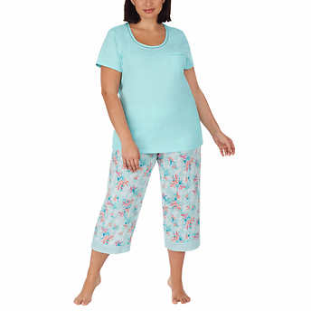Carole Hochman Ladies' 4-piece Pajama Set, Light Blue, Large - Image 2