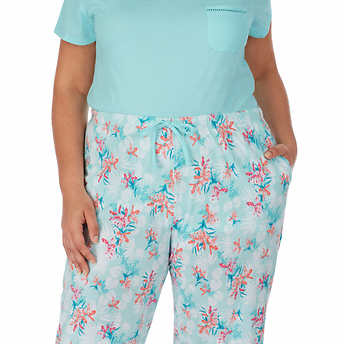 Carole Hochman Ladies' 4-piece Pajama Set, Light Blue, Large - Image 3