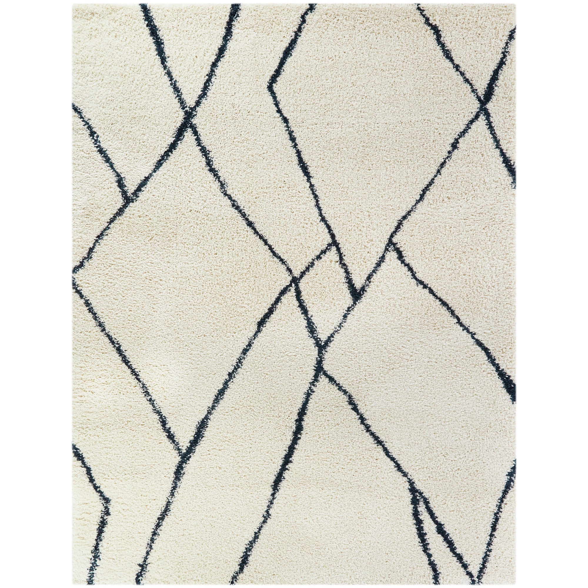 Ayden Abstract Shag Area Rug 5'3" x 7' - Navy - Image 2
