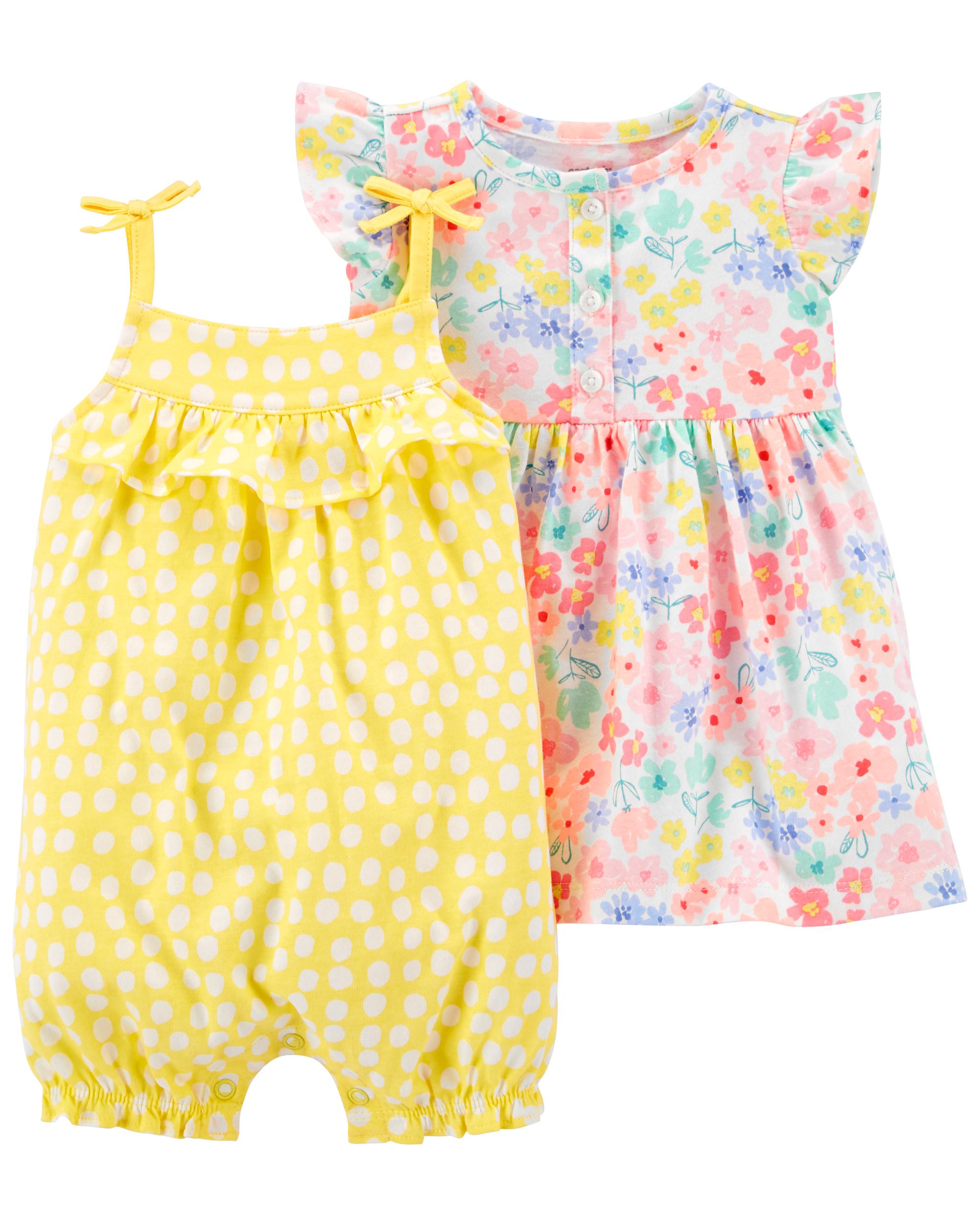 2-Pack Romper & Dress Set, 6M