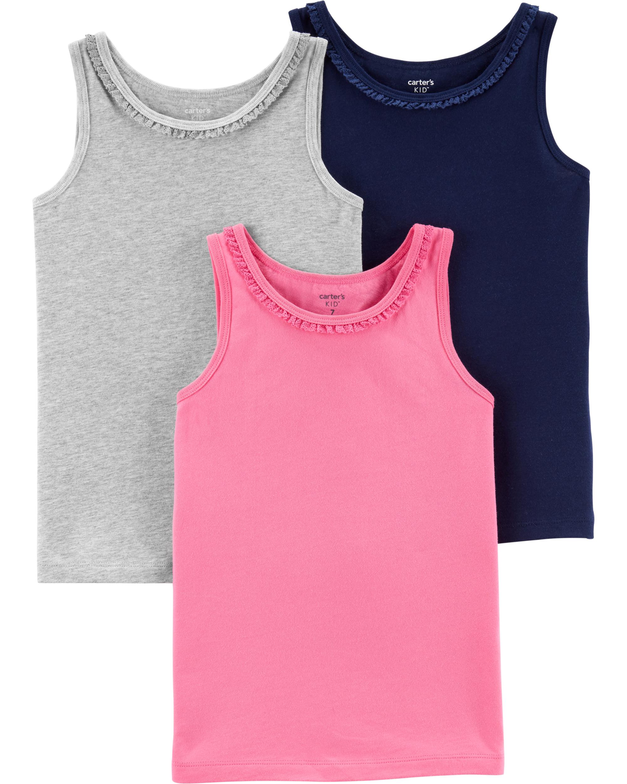 3-Pack Jersey Tanks, 14Y