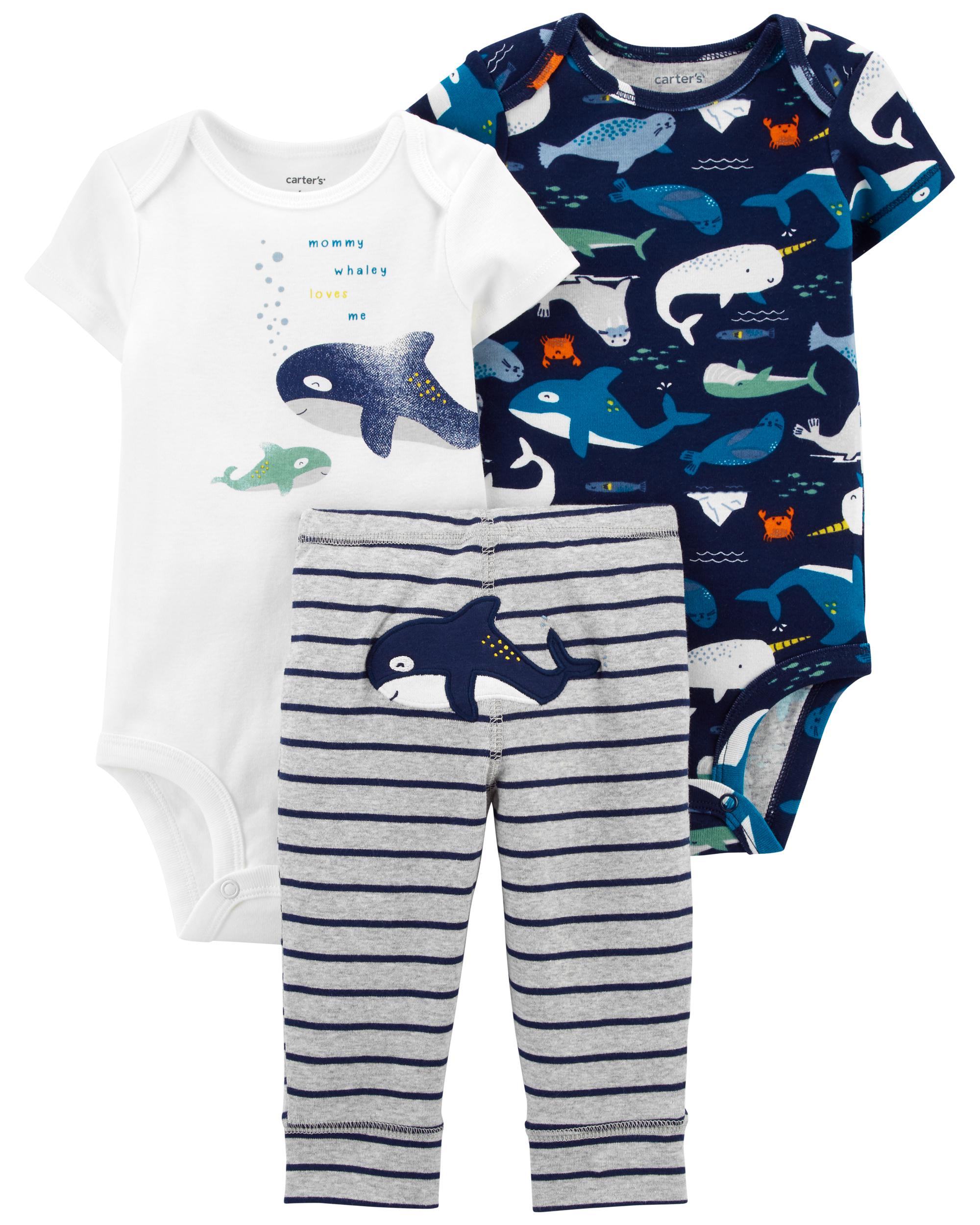 3-Piece Whale Little Character Set, 12M