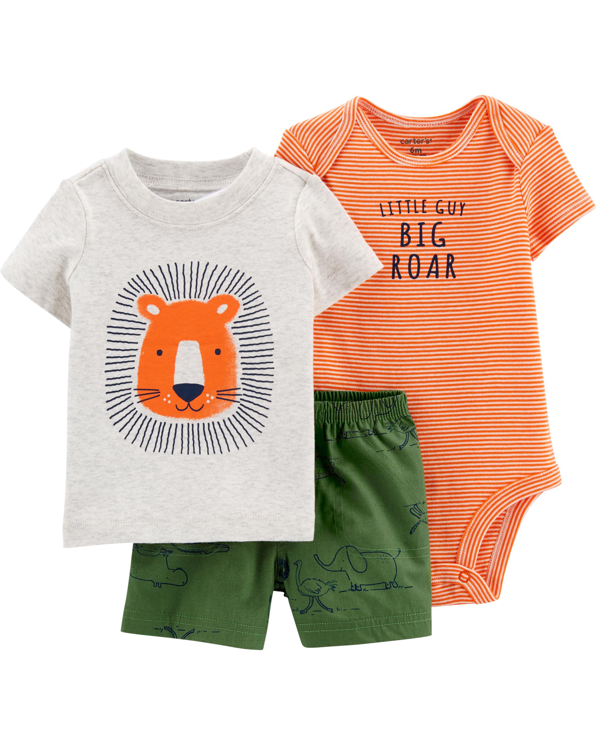 3-Piece Lion Little Short Set, 3M